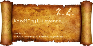 Kozányi Levente névjegykártya