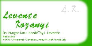 levente kozanyi business card